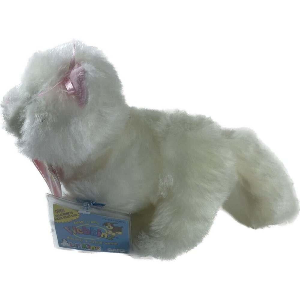 Webkinz Lil’ Kingz Persian Cat Kitty White Stuffed Plush W/ Sealed Code